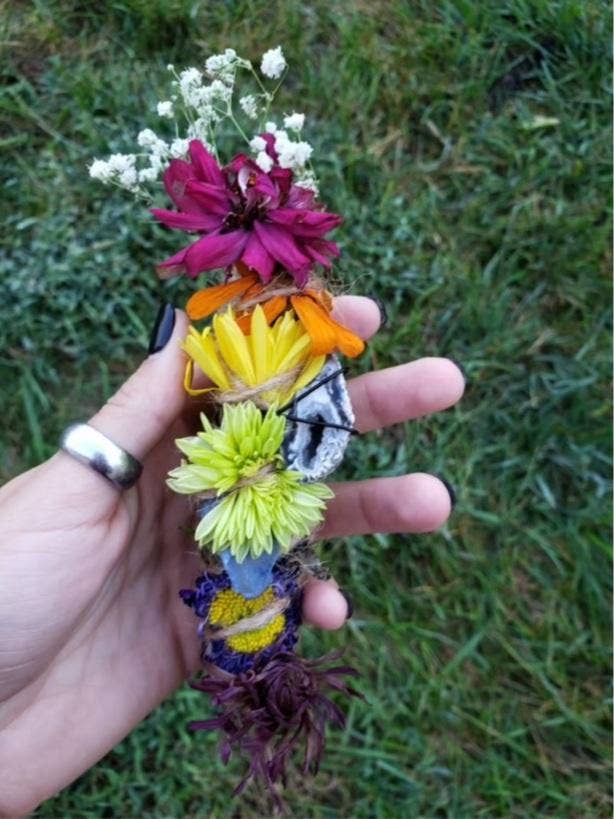 CharlieHaze - Vente Bâton de sauge - Agate Géode, Palo Santo, sauge, romarin, lavande et fleur3