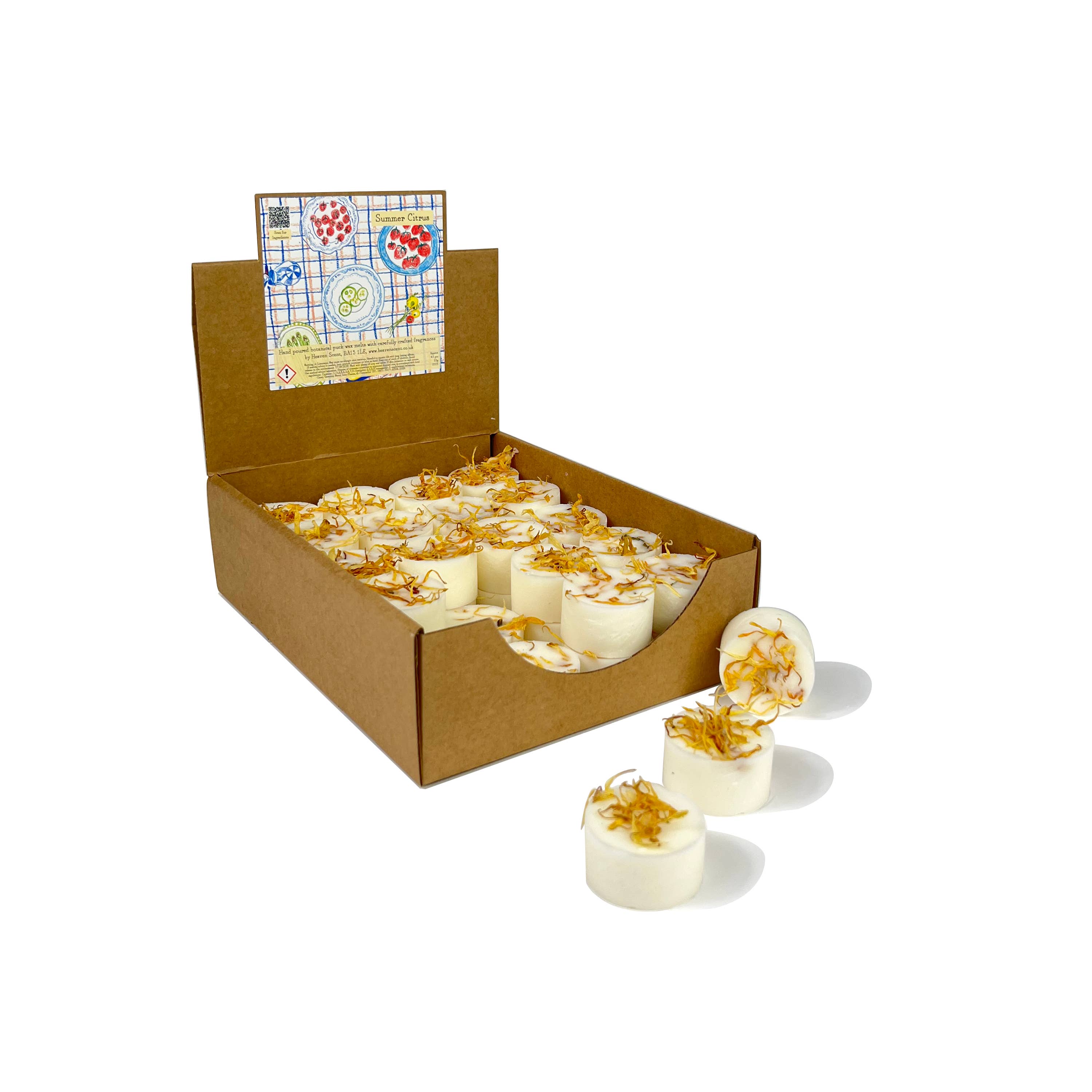 Heaven Scent Incense Ltd - Vente Fondants - Nouveauté ! Boîte de 40 fondants de cire botaniques 20 g gamme été1