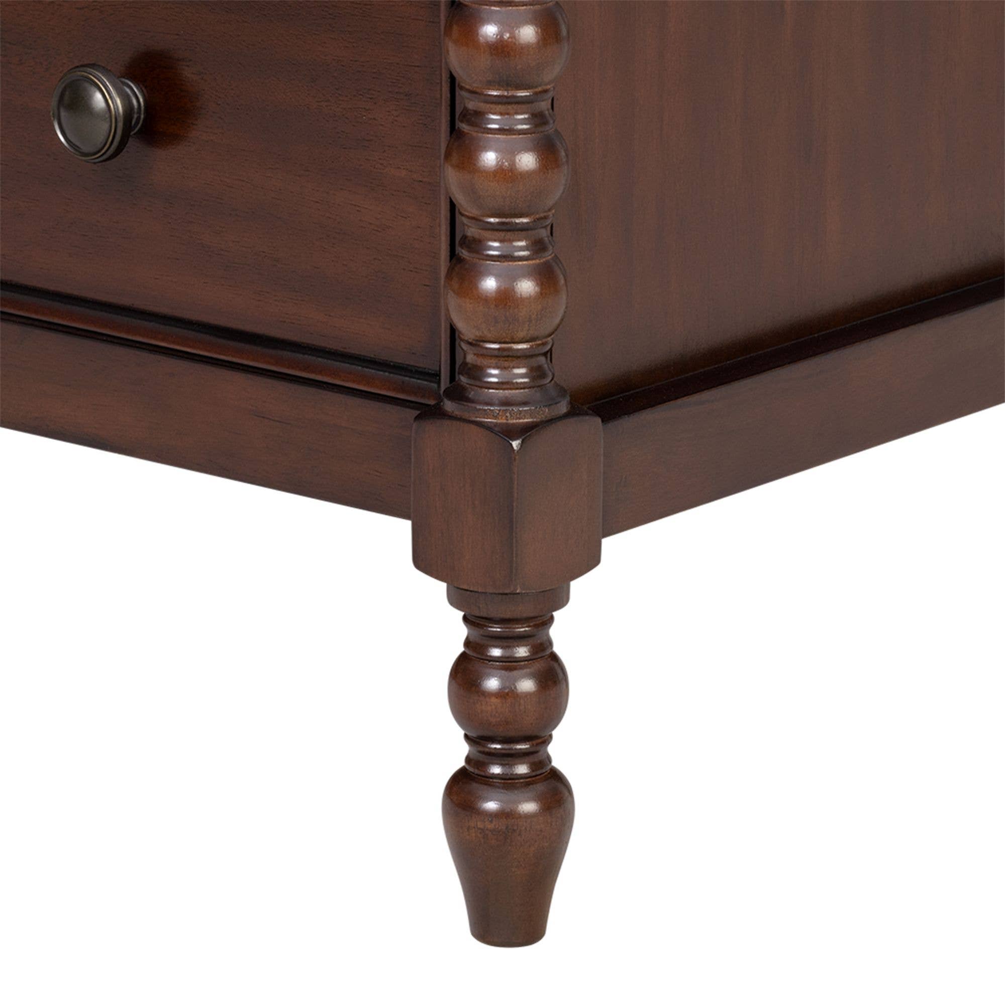 Olliix - Wholesale Cabinet - 70"W 6-Drawer Large Spindle Wood Dresser, Morocco Brown *13