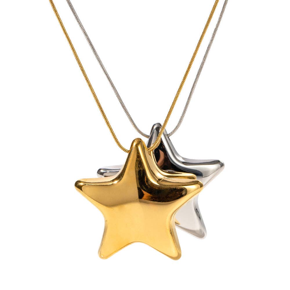 Dipped Shop - Wholesale Pendant/Charm Necklace - Star Titanium Pendant Necklace DPJN478