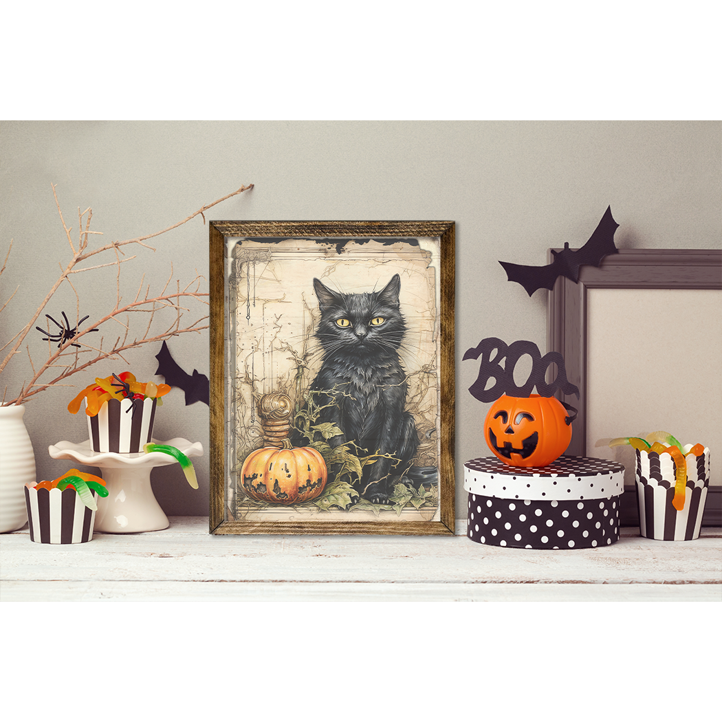 Jarmz Designs - Wholesale Art Print - TIMBERLAND FRAME VINTAGE BLACK CAT1