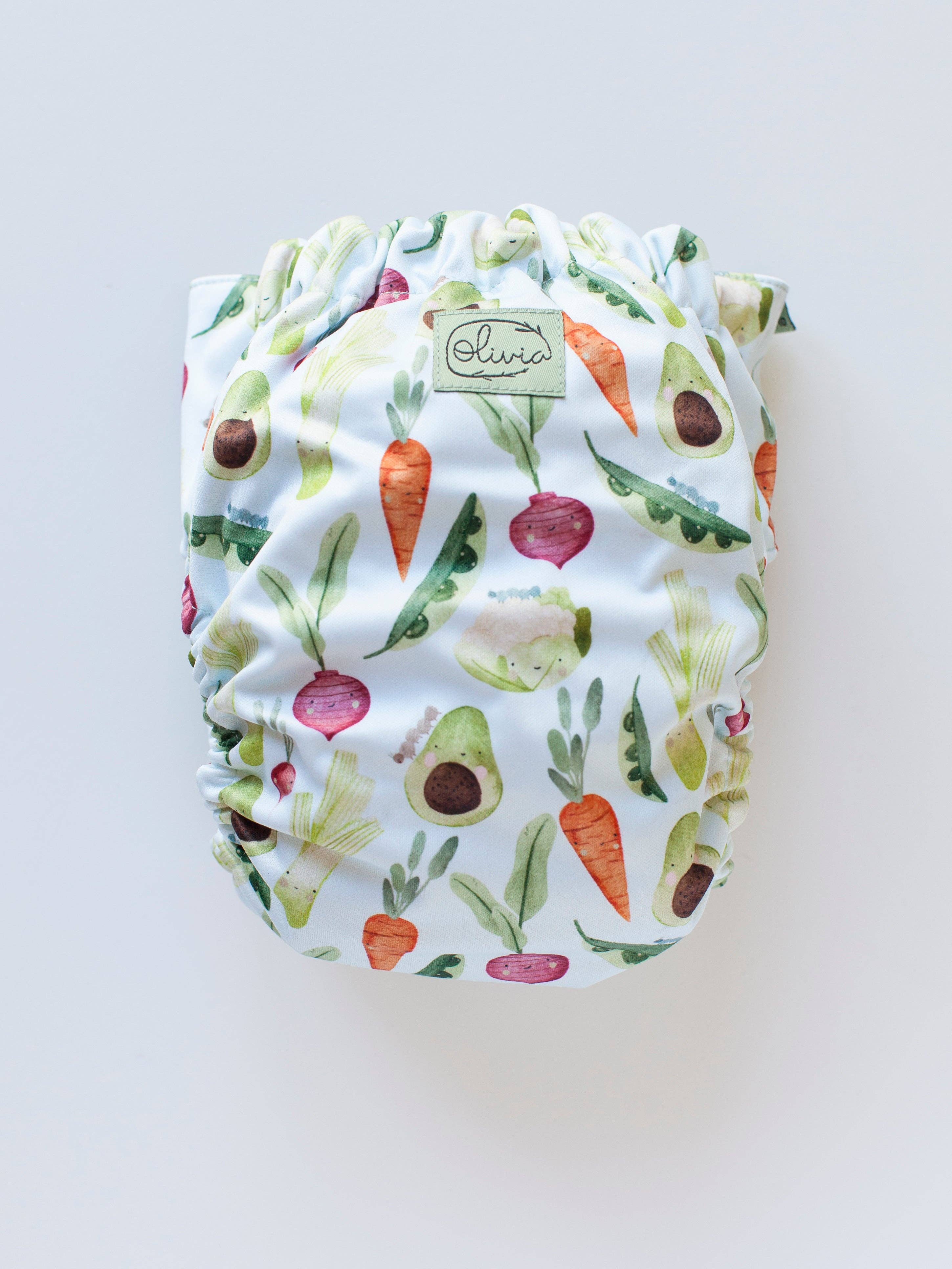 Olivia Diapers - Vente Couches en tissu – bébé - Olivia Narrow Velcro V2 - Collation végétarienne