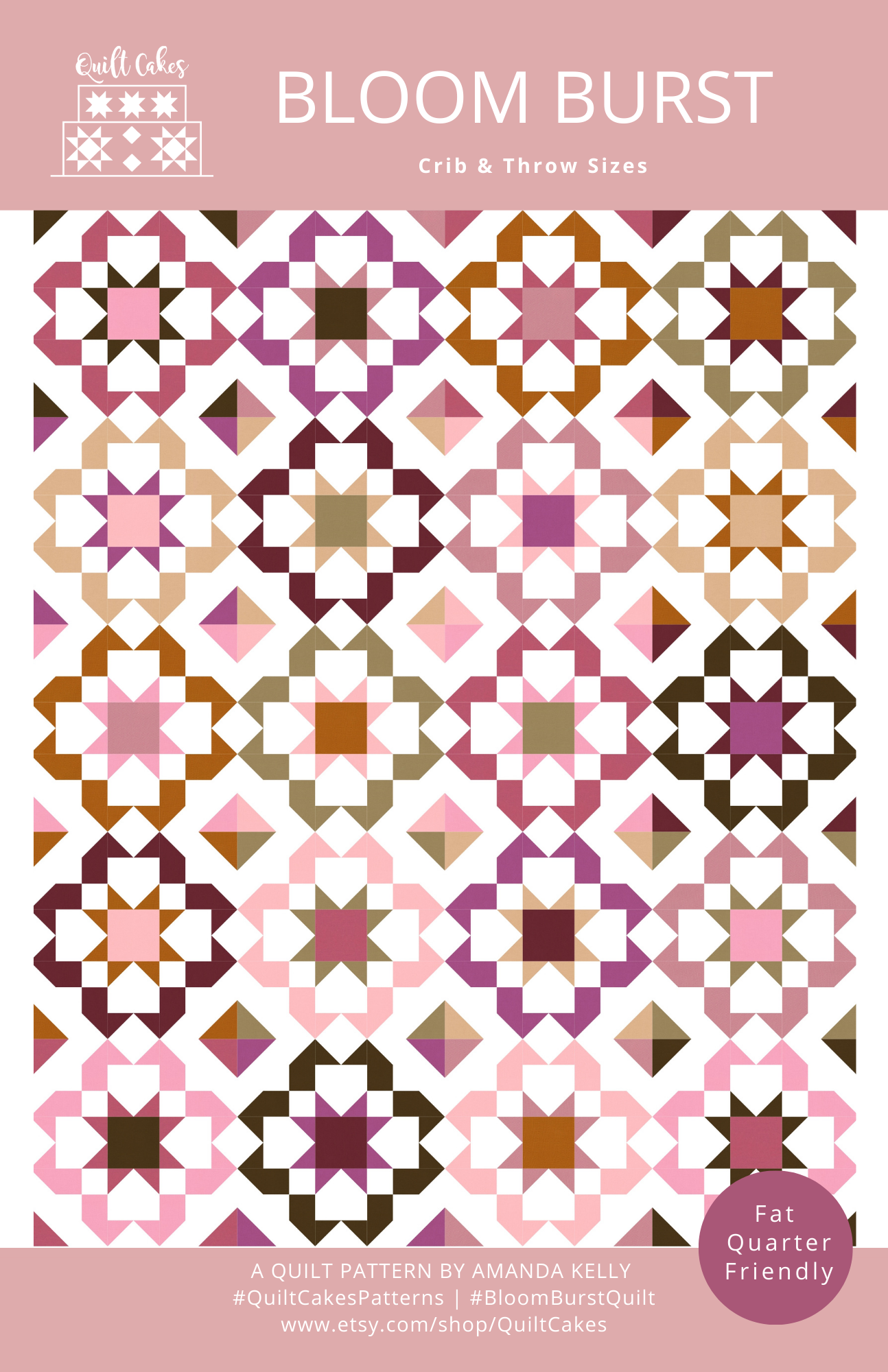 QuiltCakes - Vendita all'ingrosso Kit da cucito creativo - Schema di Quilt Bloomburst Stampato0