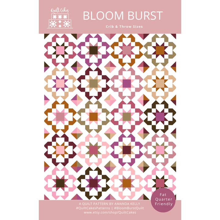 QuiltCakes - Vendita all'ingrosso Kit da cucito creativo - Schema di Quilt Bloomburst Stampato