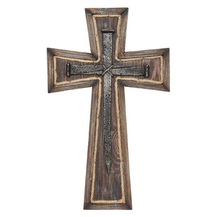 Wall Cross With Rope for wholesale by Cottage Garden