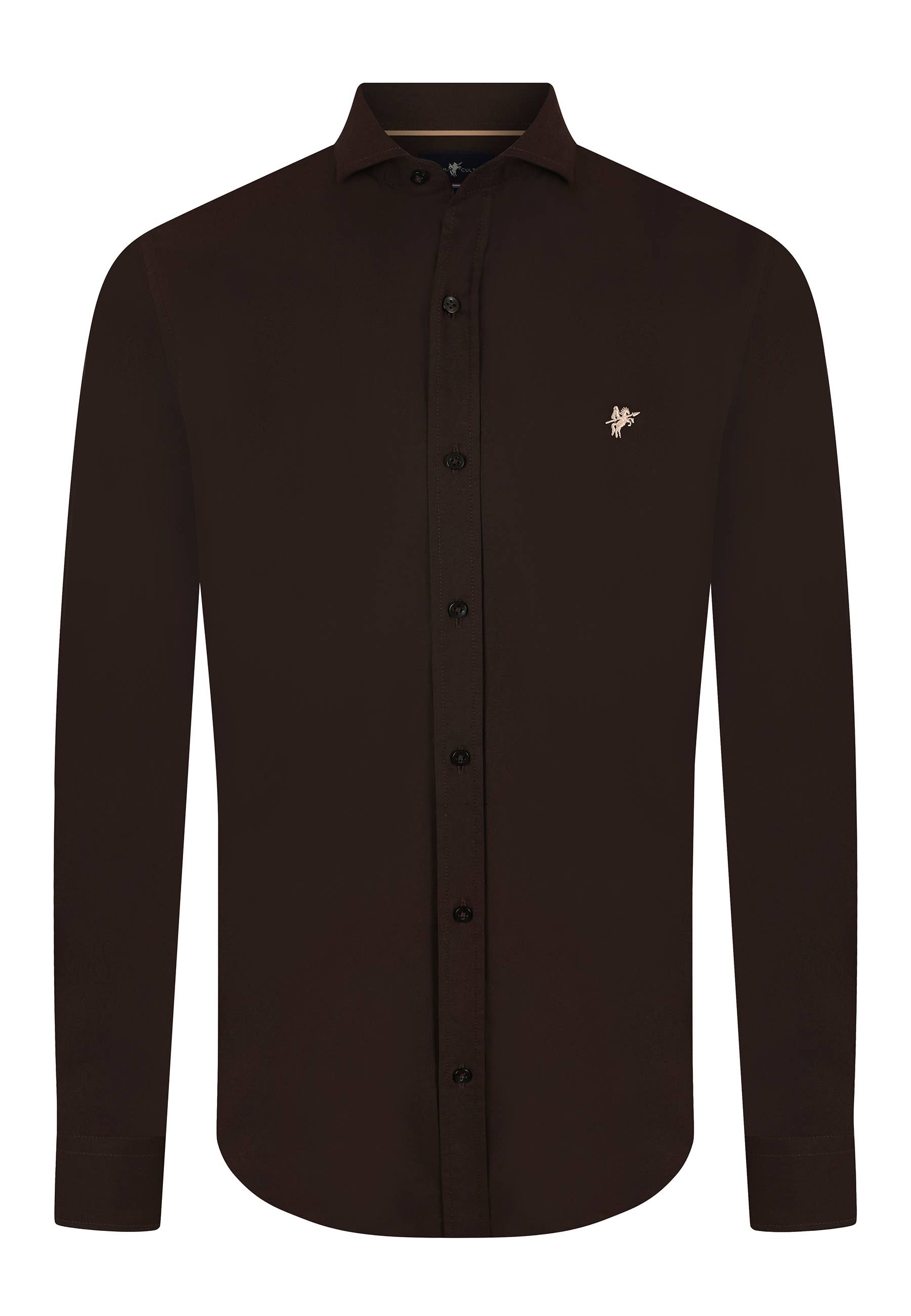 brown Mens Haifisch-Kragen Shirt for wholesale on Faire0