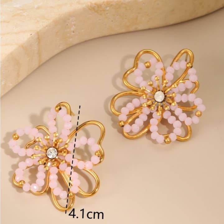 Funkyrel® Atzbranding Limited - Wholesale Dangle earrings - Earwish - Beaded Floral Drop Earrings2