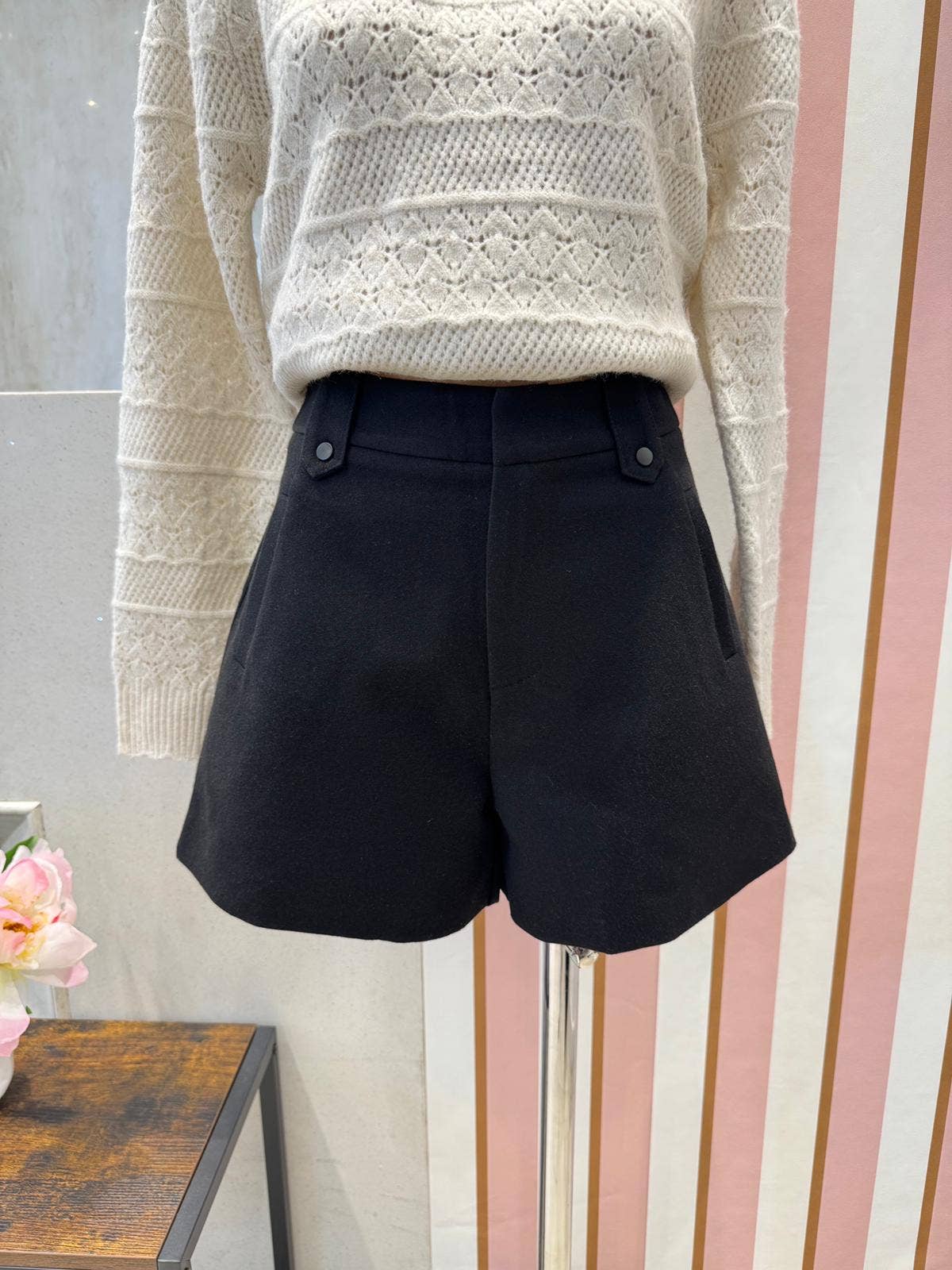 LOVIE & CO - Vendita all'ingrosso Pantaloncini - Donna - Short a vita alta con passanti - ASD96988-SEBASTIEN6