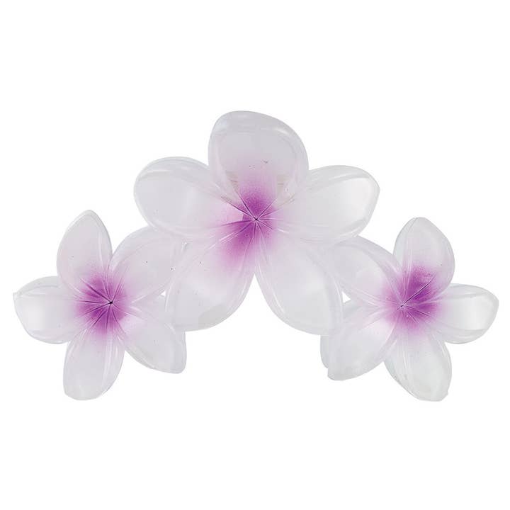 World End Imports Jewelry & Gifts - Wholesale Hair Clip - Women's - Triple Plumeria Hair Clips-12pcs1