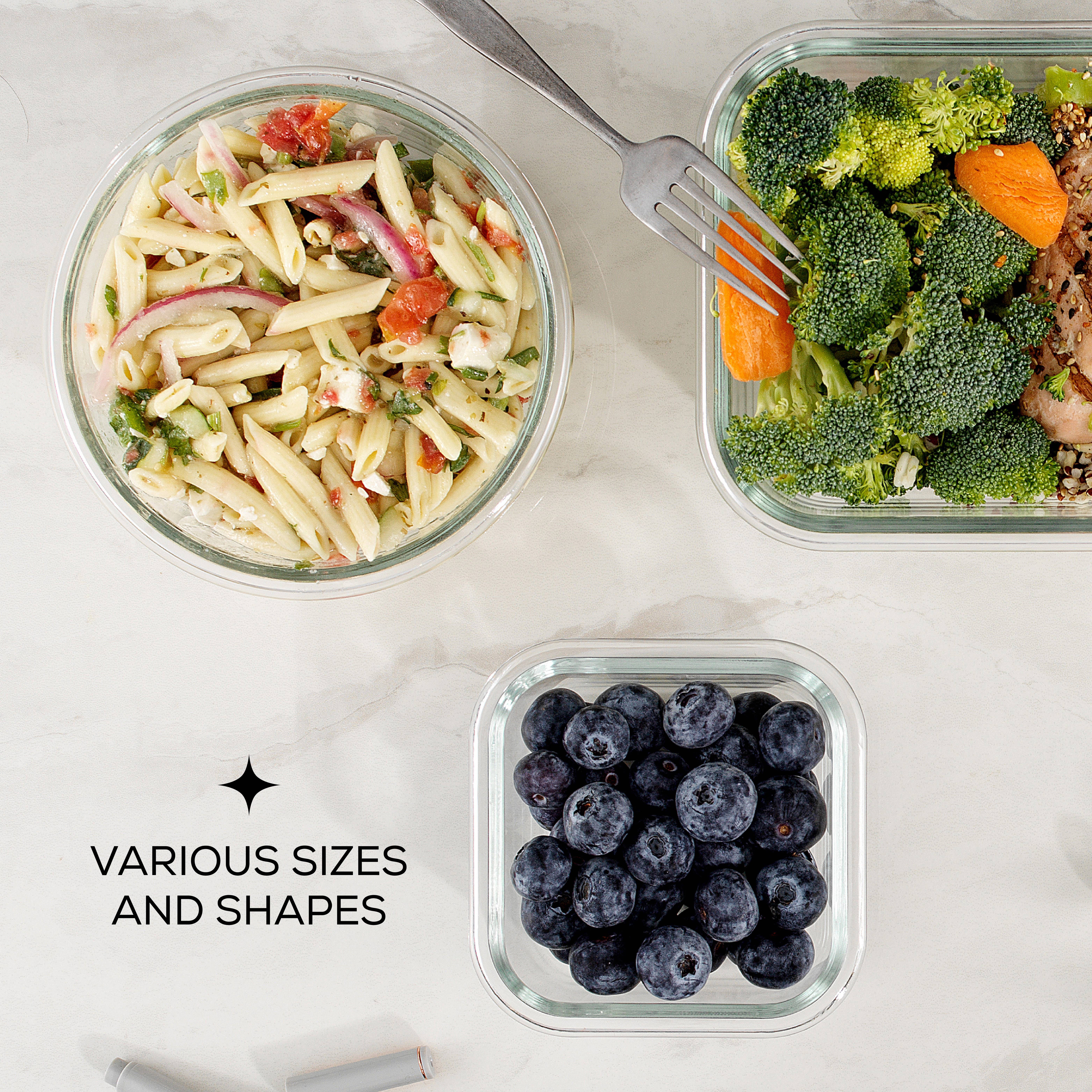 JoyJolt – wholesale Matlåda – JoyJolt 24-delars räfflad matförvaringsbehållare med lock9