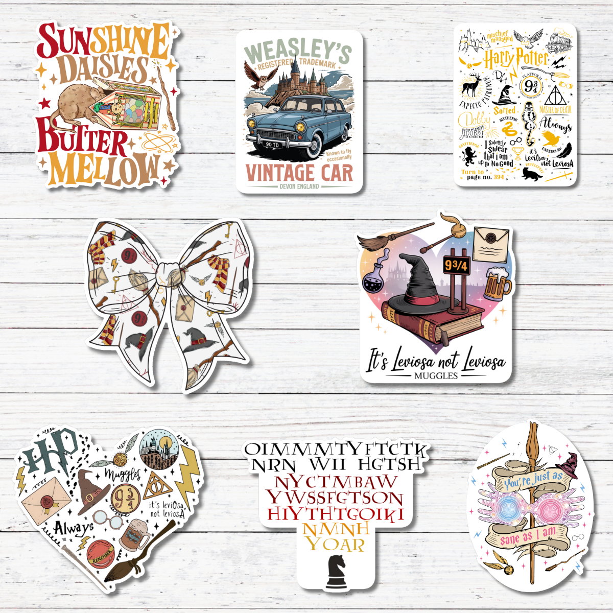 Oily Graphic Creations – Adesivo por atacado – Colagem de Corações HP - Autocolante/Íman de Harry Potter 23