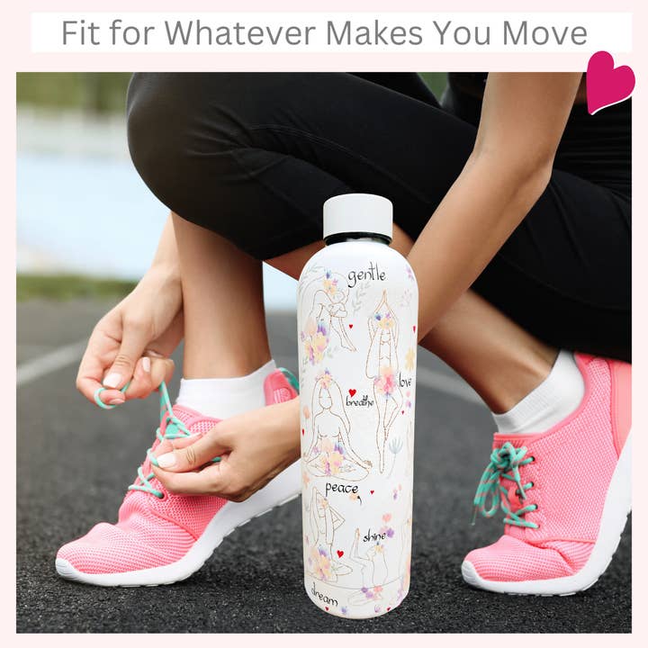 Girl Power 24/7 - Wholesale Water Bottle - Yoga Goddesses Stainless Steel Water Bottle - Shine Bright, Warrior6