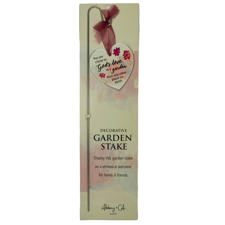 Abbey + CA Gift - Vendita all'ingrosso Paletti da giardino/prato - Paletto da giardino a forma di cuore con scritta «Closer to God's Love»