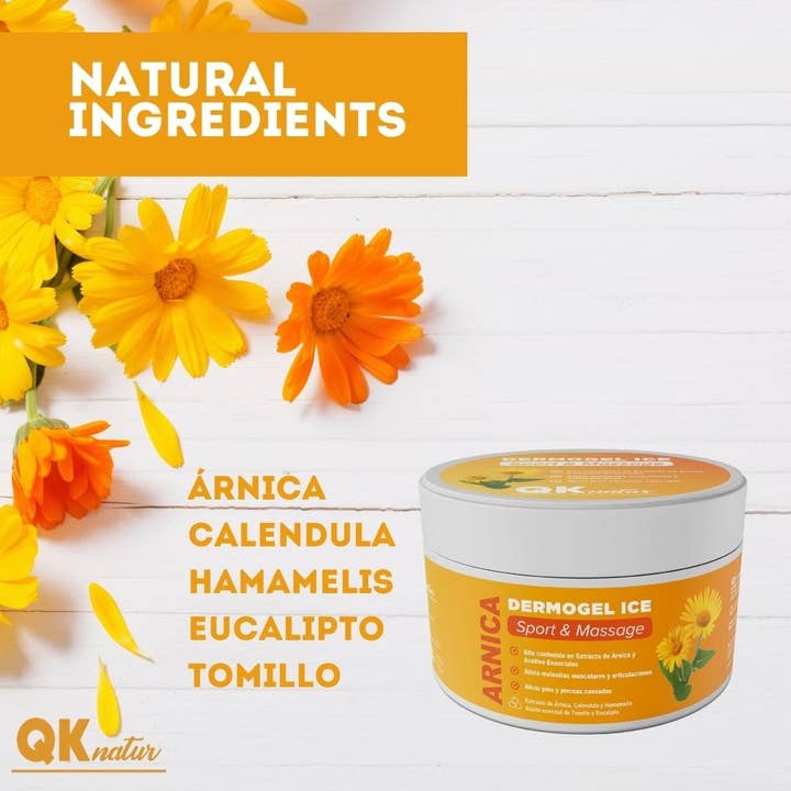 Qknatur - Wholesale Pain Relief Spray/Cream - DERMO GEL CREAM ARNICA MONTANA - 300ml - Cooling effect3