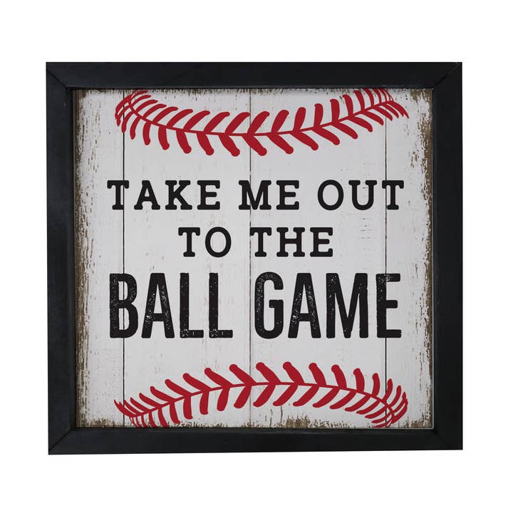Baseball Framed Rustic Decor - Take Me Out to the Ball Game for wholesale by LifeSong Milestones