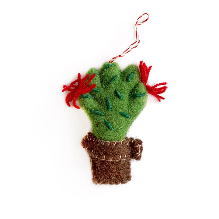 Cactus Felt Wool Christmas Ornament for wholesale by Ornaments 4 Orphans