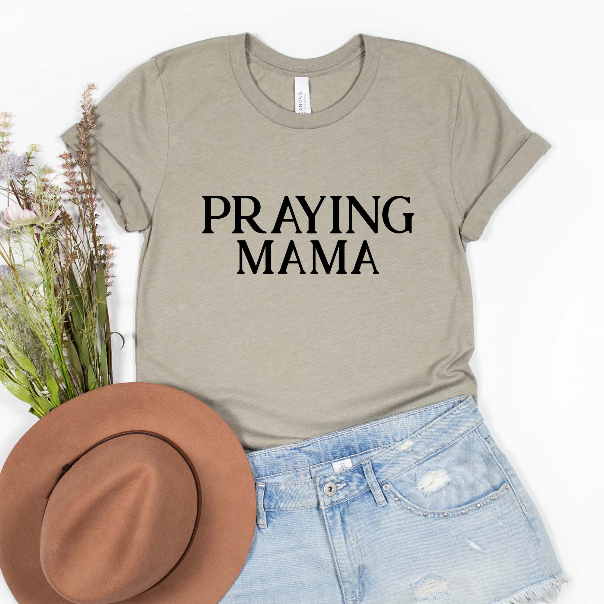 Daily Prints - Wholesale Screen Printed T-Shirt - Women's - Praying Mama Christian Faith T-Shirt0