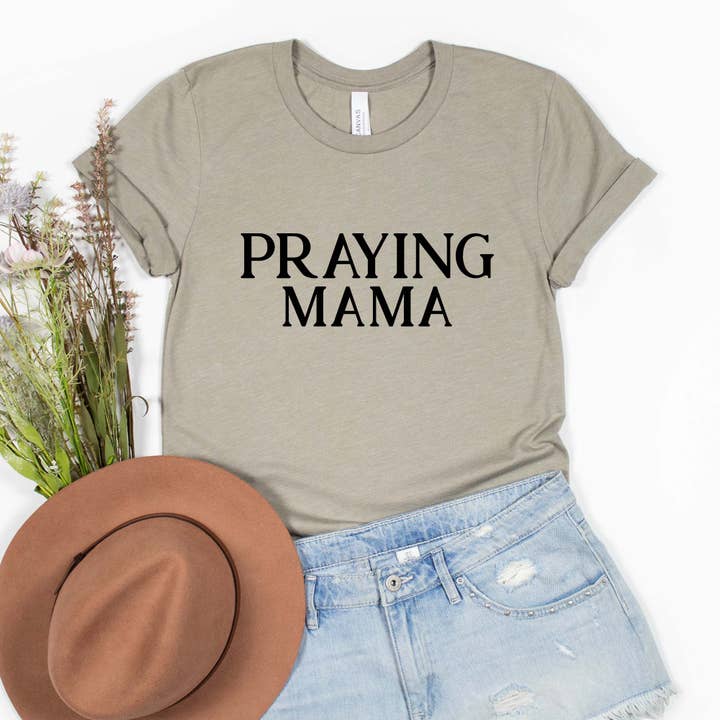 Daily Prints - Wholesale Screen Printed T-Shirt - Women's - Praying Mama Christian Faith T-Shirt