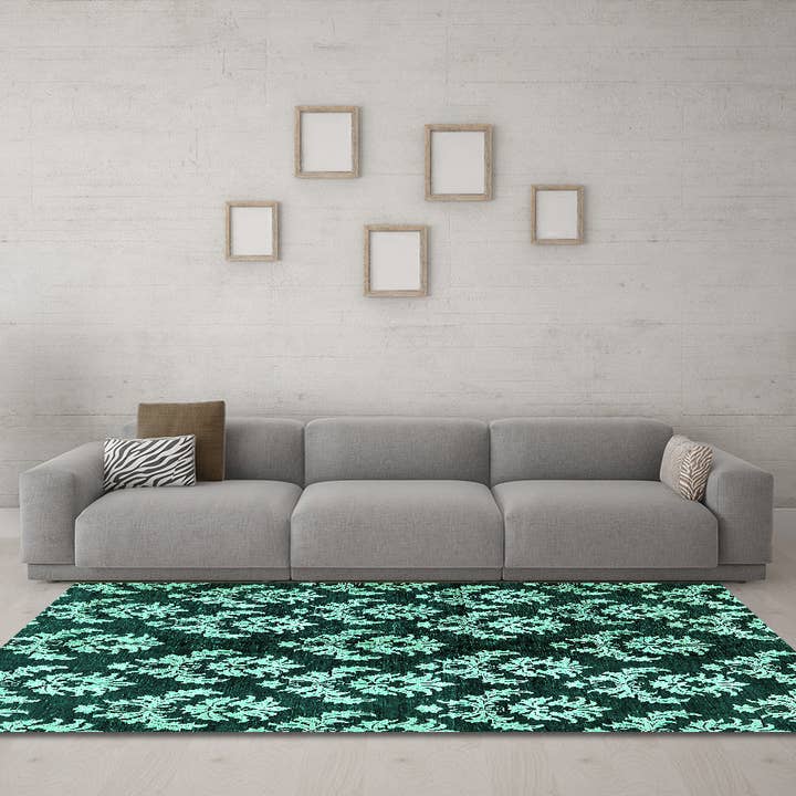 Machine Washable Abstract Turquoise Modern Area Rugs for wholesale by Ahgly