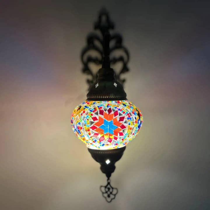 Væglampe Mosaik Tiffany-Håndlavet Tyrkisk Lampe for engroshandel hos Etnico del Mondo