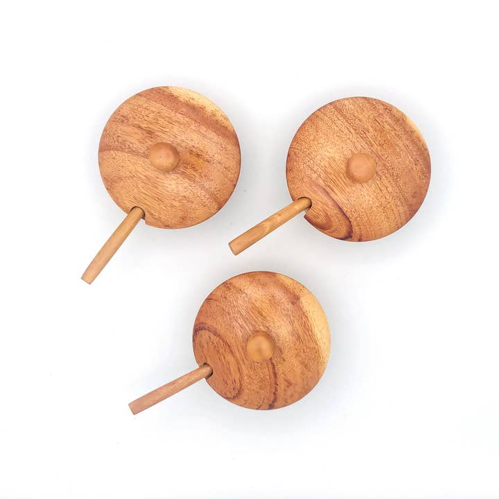 Women of the Cloud Forest – wholesale Dippskål – Tropiska lövträ kryddskål med sked och lock4