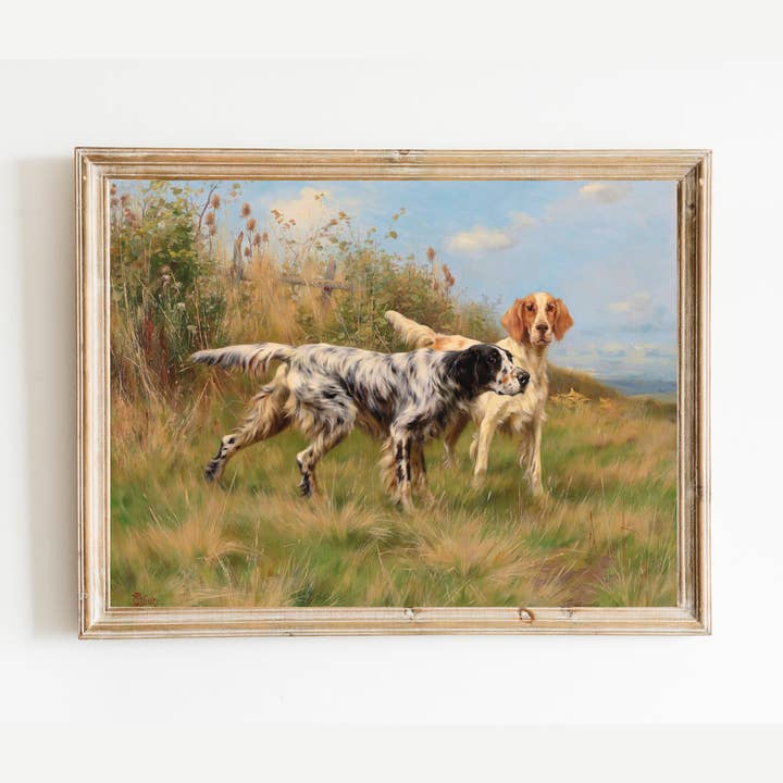 English Setters Antique Print for wholesale by Sea to Skye