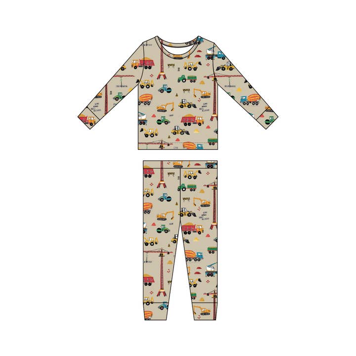 Ribbed Bamboo Two-Piece Set — Sand Construction for wholesale by bug + bean kids