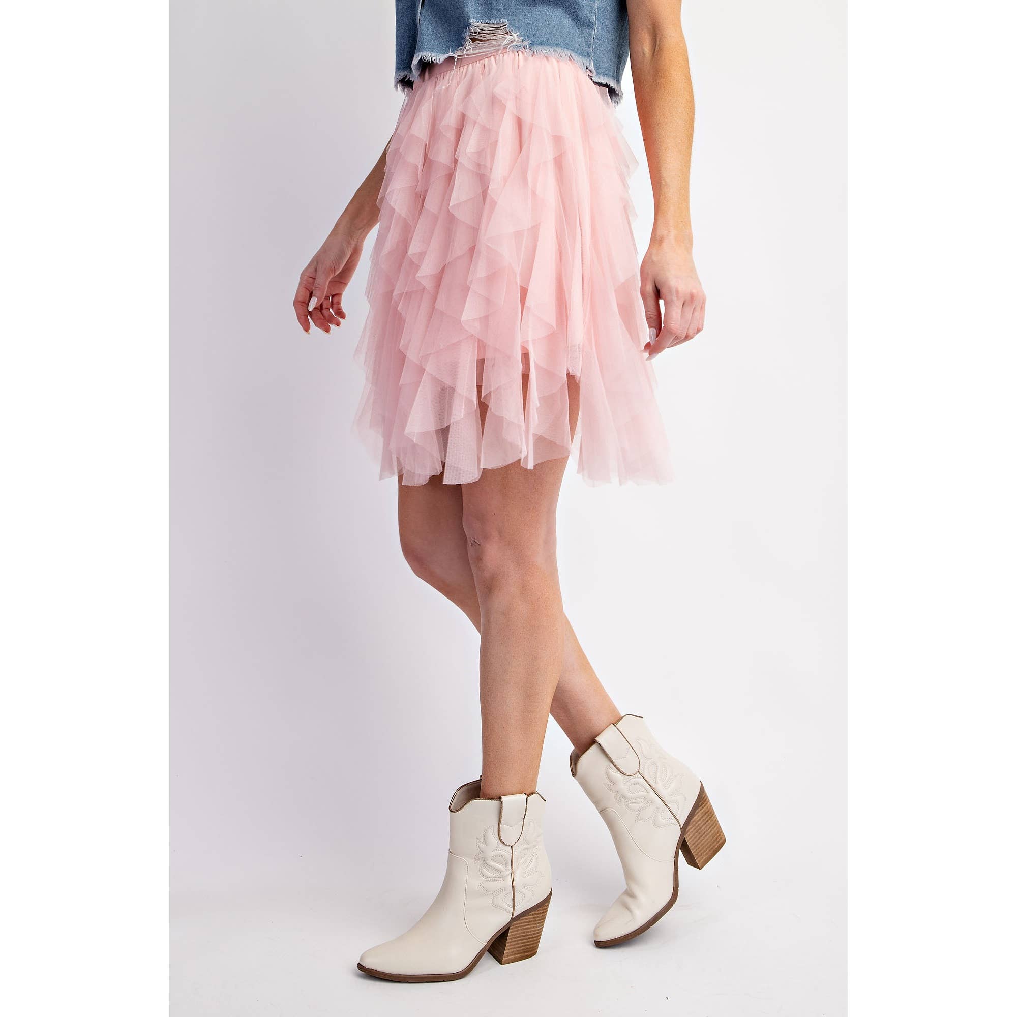 Sweet Generis - Wholesale Skirt - Women's - CASCADING TULLE MESH LAYERED MINI SKIRT14
