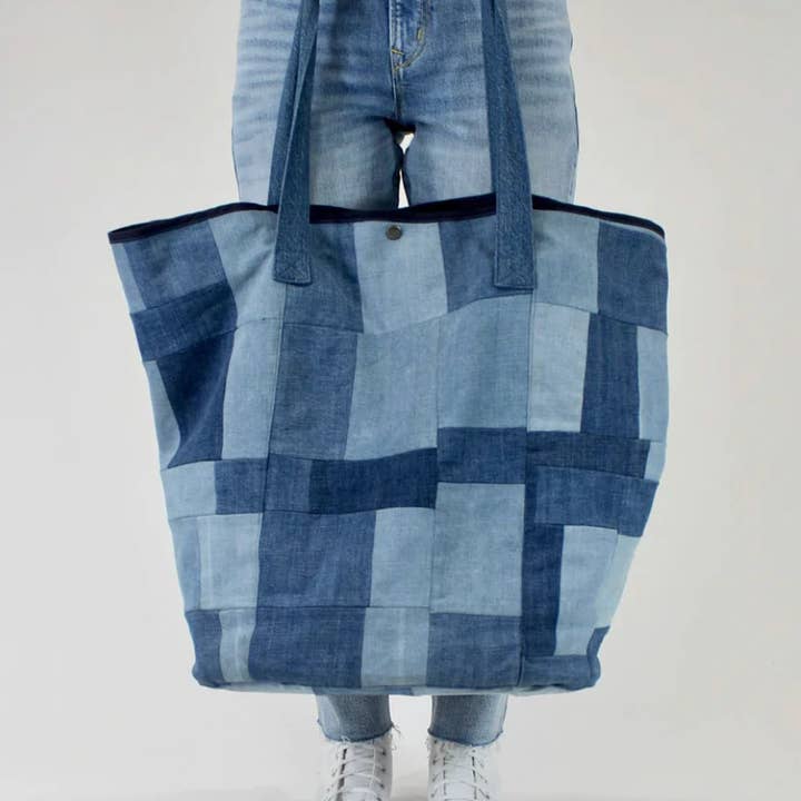 Porter Blue Apparel - Wholesale Tote Bag - Women's - PATCHWORK TOTE2