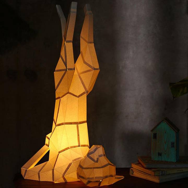 PAPERCRAFT WORLD - Wholesale DIY Craft Kit - Yoga Cat 3D PaperCraft Origami Model, PaperLamp