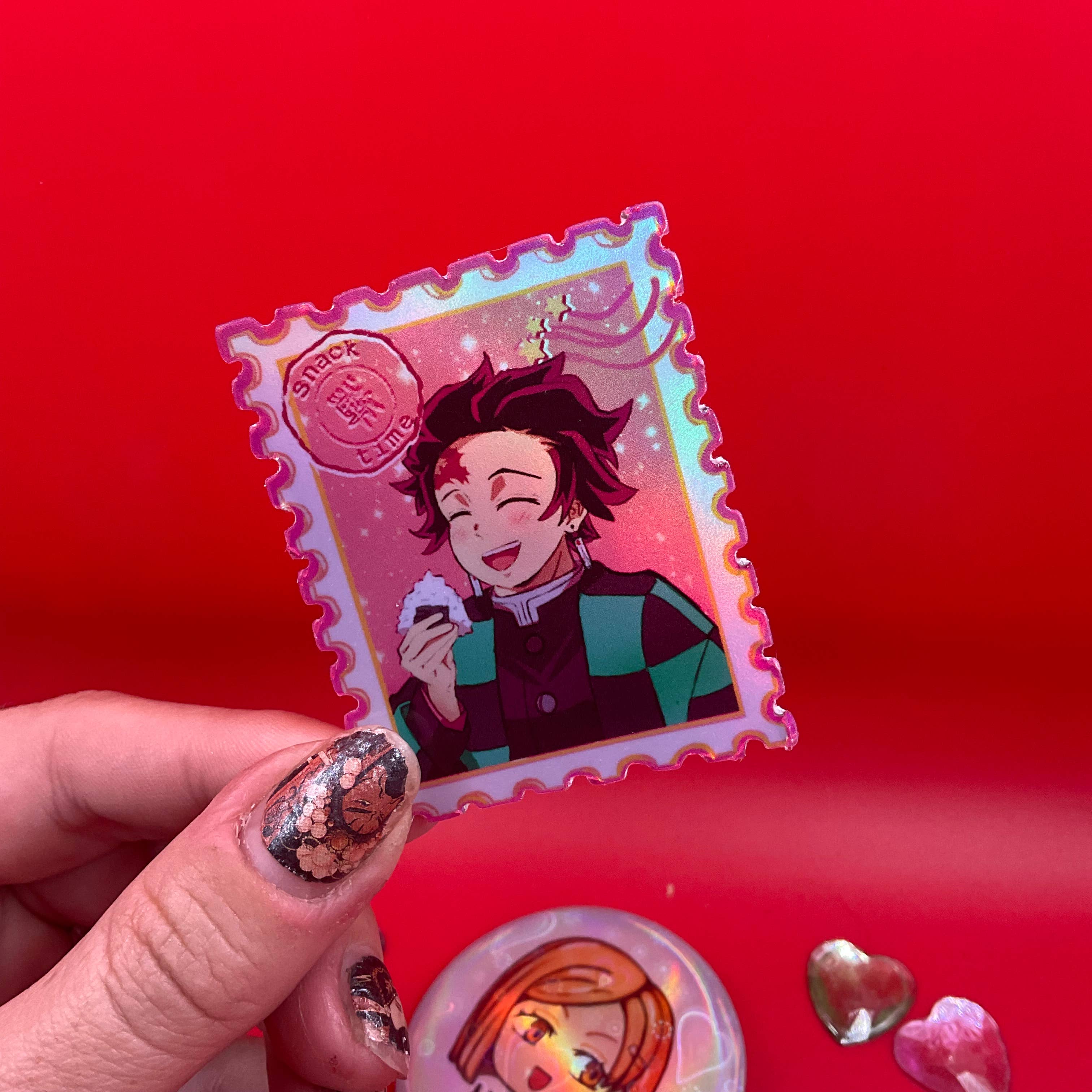 Elegant Potato Anime - Wholesale Sticker - Tanjiro demon slayer sticker stempel holo waterdicht2