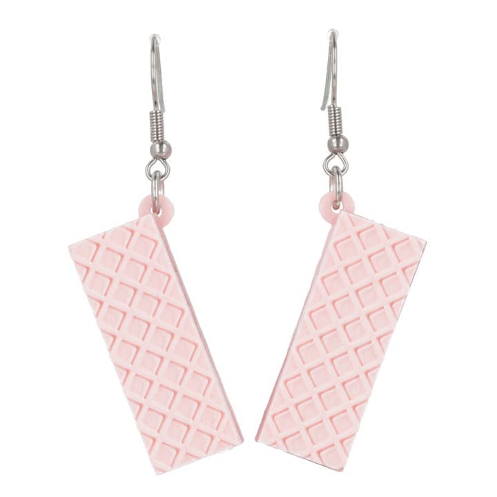 Pink Wafer Earrings for wholesale by Sour Cherry