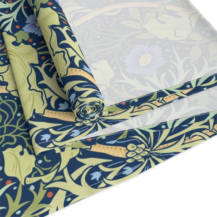 Willy Morris Home Emporium - Wholesale Table runner - Table Runner inspired by William Morris - Seaweed Collection (Blue Flower)16