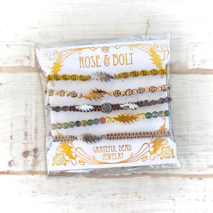 Hiouchi Jewels | Rose & Bolt Grateful Dead Jewelry – Engroshandel Flettet armbånd – Grateful Dead Summer Tour stablende armbånd ~ Jack Straw2