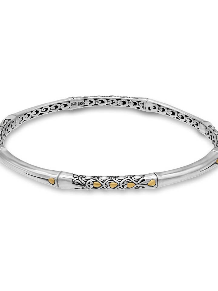 Bali Filigree Gold Accent Bangle Bracelet for wholesale by DEVATA