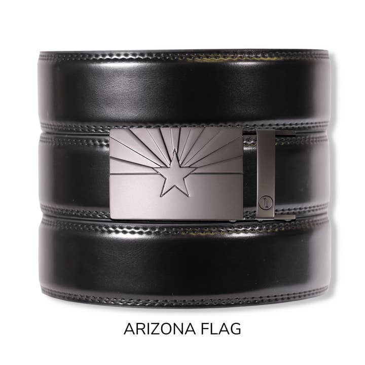 Tough Apparel - Wholesale Belt - Men's - Gloss Black Leather Ratchet Belt & Buckle Set