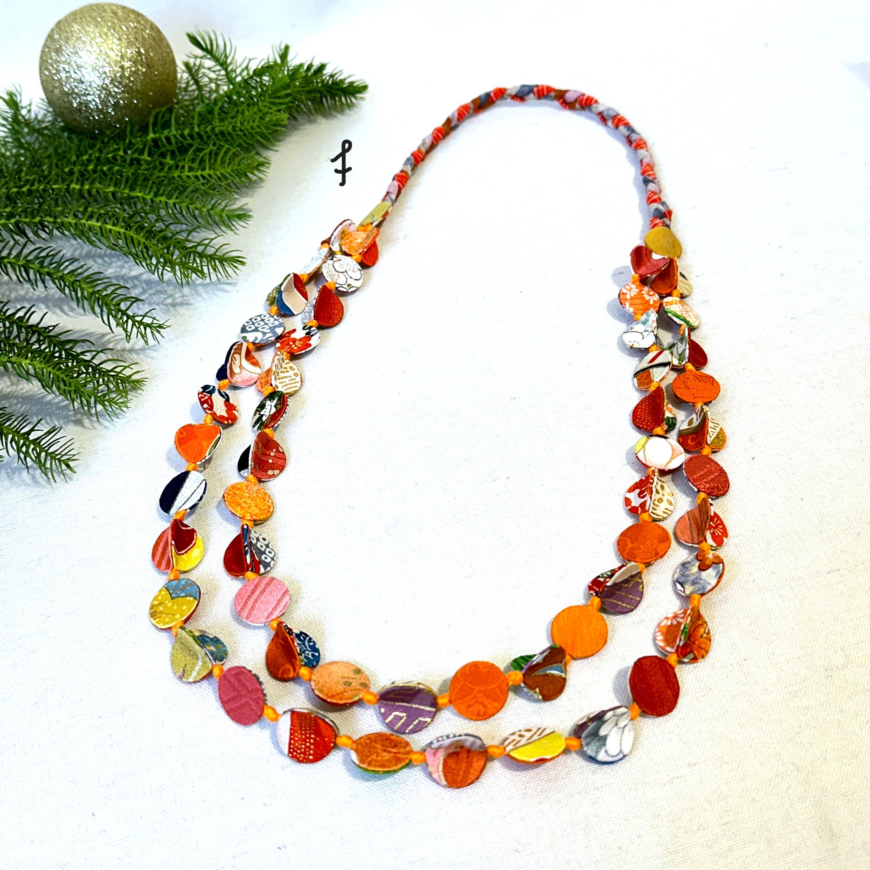 Sophie Silks - Vente Colliers plastrons - Collier kimono à double brin4