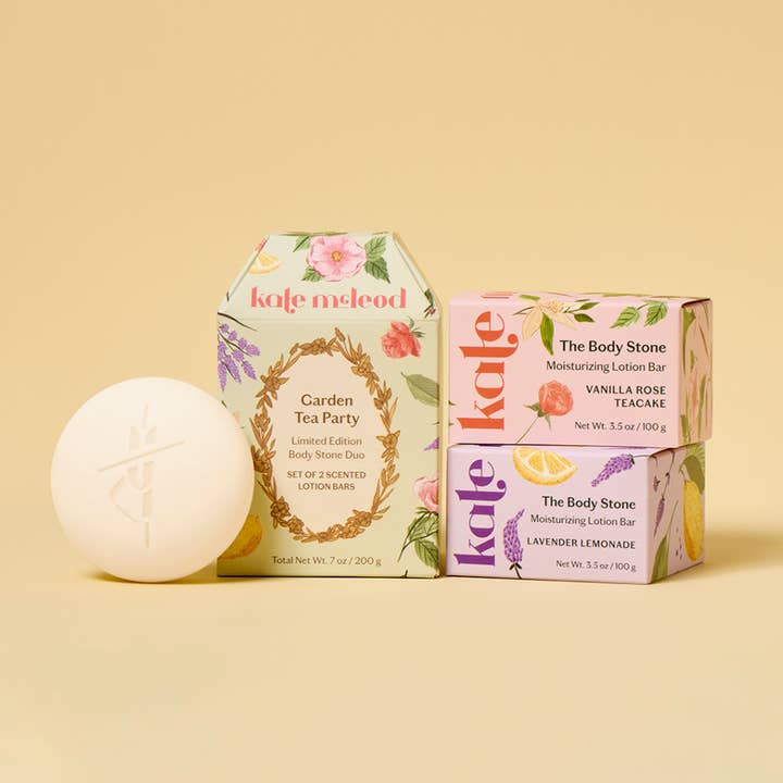 Kate McLeod - Wholesale Solid Lotion - Garden Tea Party Limited Edition Body Stone Duo