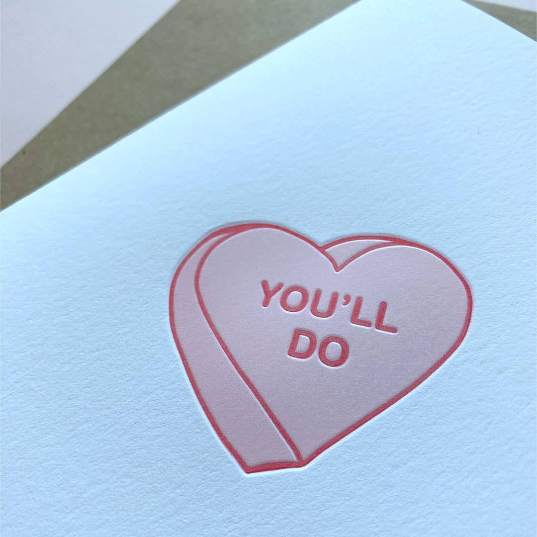 Stack Paper Press - Wholesale Valentine's Day Card - You'll Do Valentines Day Letterpress Card1