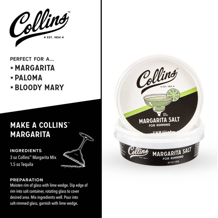 Collins - Wholesale Salt - White Glass-Rimming Margarita Sea Salt - 6 oz