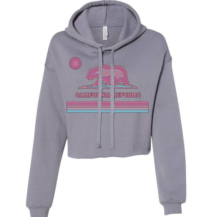 Epic California Cropped Hoodie for wholesale by State Bliss