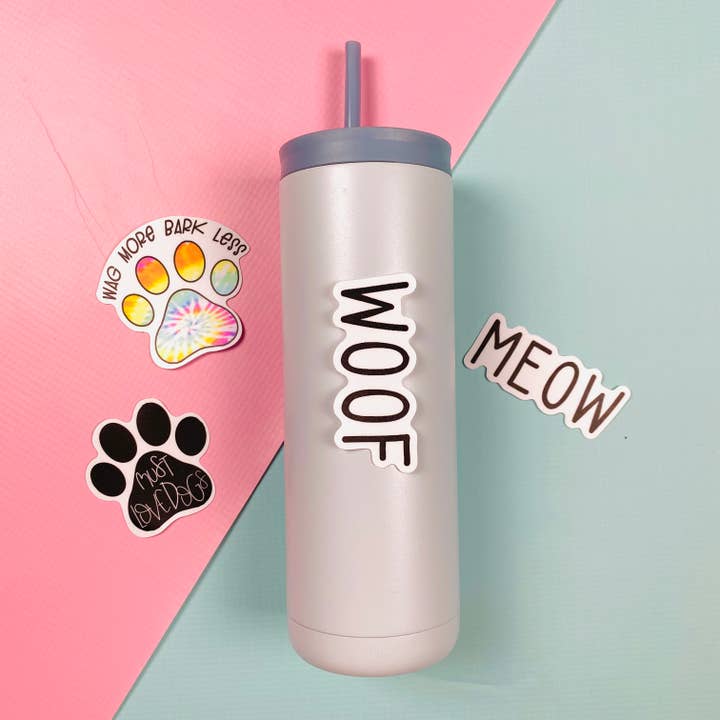 The Dapper Paw - Wholesale Sticker - *SALE* Wag More Bark Less Die Cut Sticker