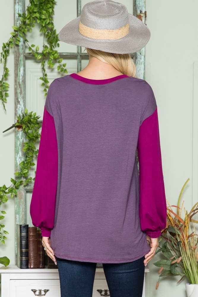 ClickPuff - Wholesale Tunic - Women's - Women's Plus Size Animal Print Color Block Long Sleeve Top10