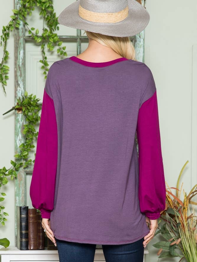 ClickPuff - Wholesale Tunic - Women's - Women's Plus Size Animal Print Color Block Long Sleeve Top10