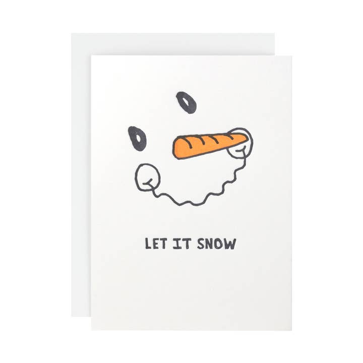 Let It Snow Holiday Letterpress Card för wholesale av Hat Wig Glove Co.