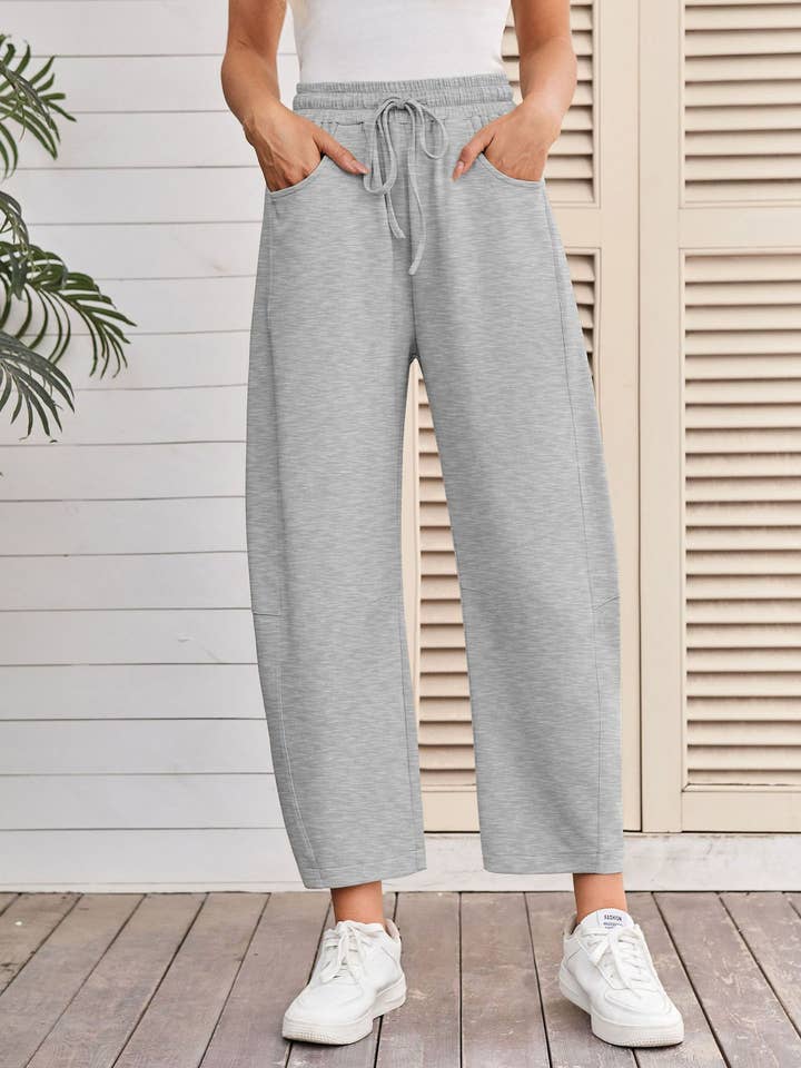 Drawstring High Waist Pocketed Nine Minute Sweatpants for wholesale by FULL TIME PURCHASE