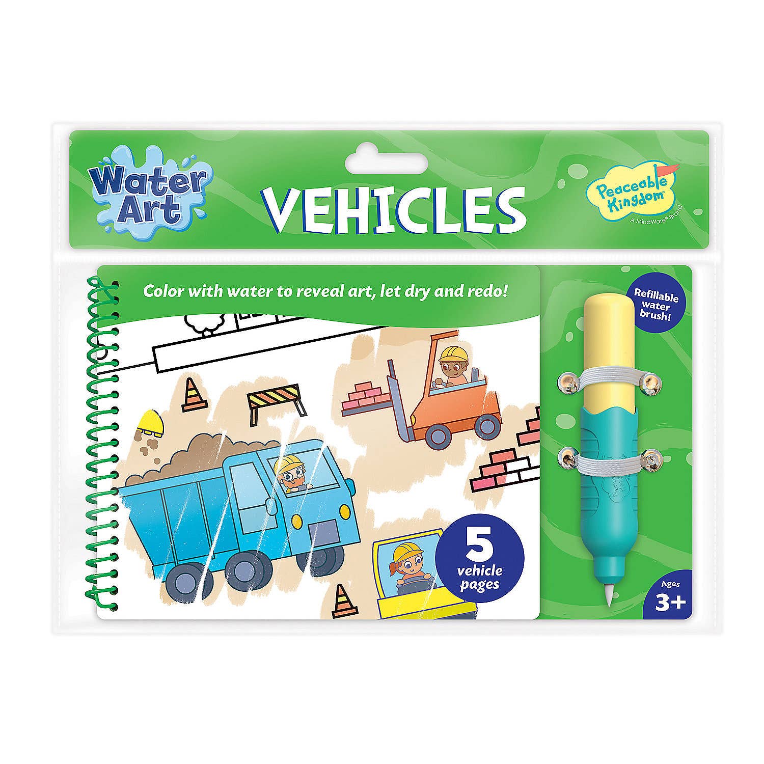 MindWare & Peaceable Kingdom - Wholesale Coloring & Activity Book - Kids & Baby - Water Art Book: Vehicles0