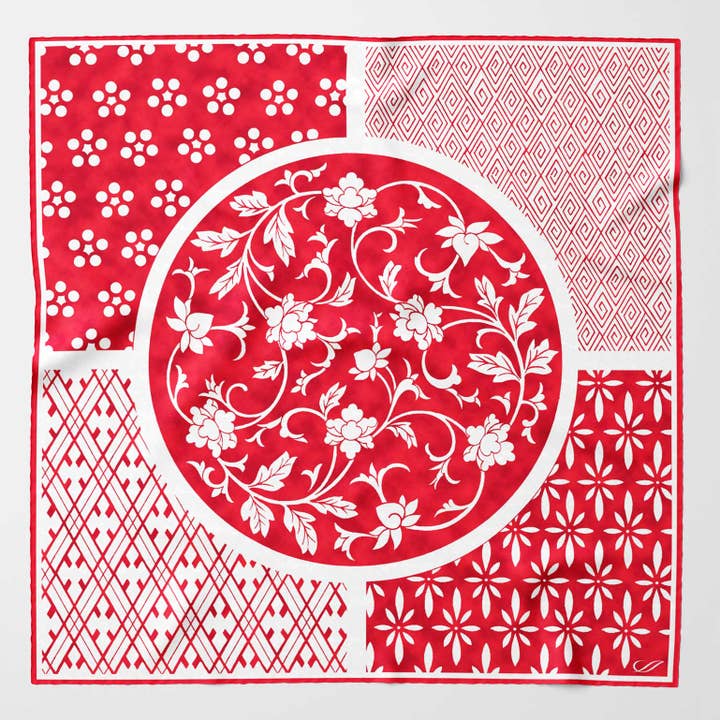 Nadia - Silk Bandana - Red for wholesale by Elizabetta Made in Italy USA