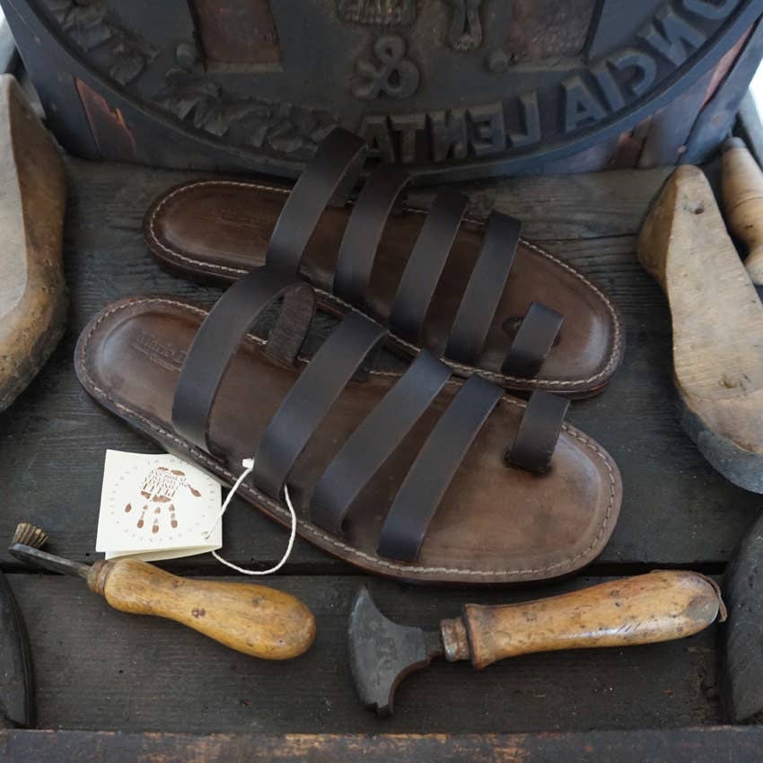 Mario Doni - Wholesale Sandals - Men's - Men's Leather and Vegetable-Tanned Leather Flip-Flops3