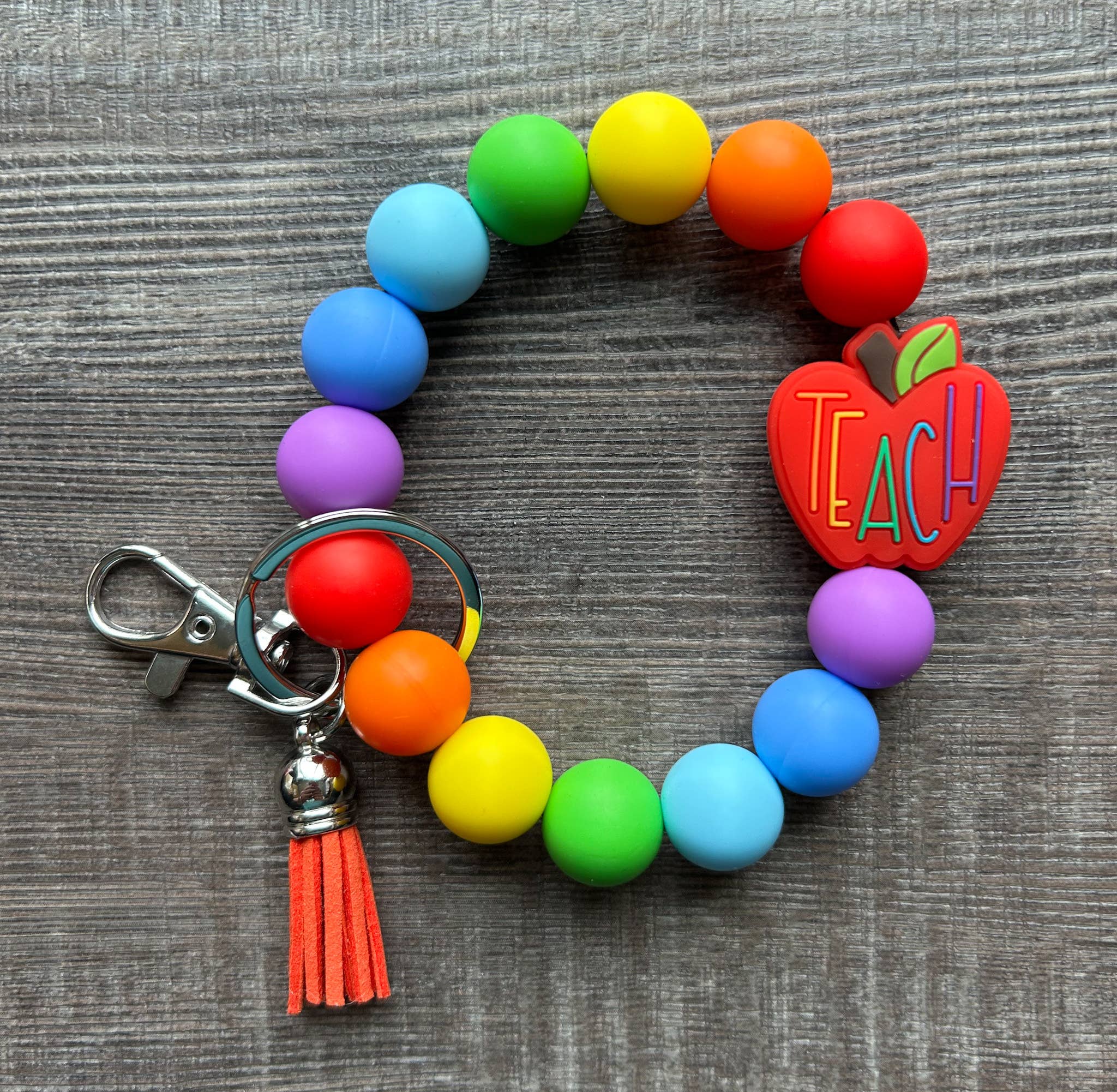 JILLIAN INK LLC - Wholesale Keychain - Women's - Apple Colorful Teacher Wristlet Keychain0